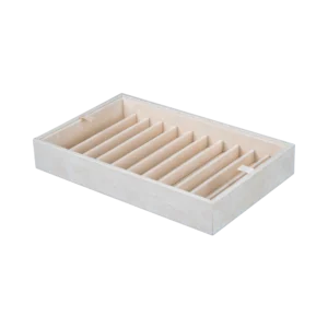 Additional velvet-lined tray for Ercolano jewelry boxes, handcrafted in Sorrento - large, pen tray, beige