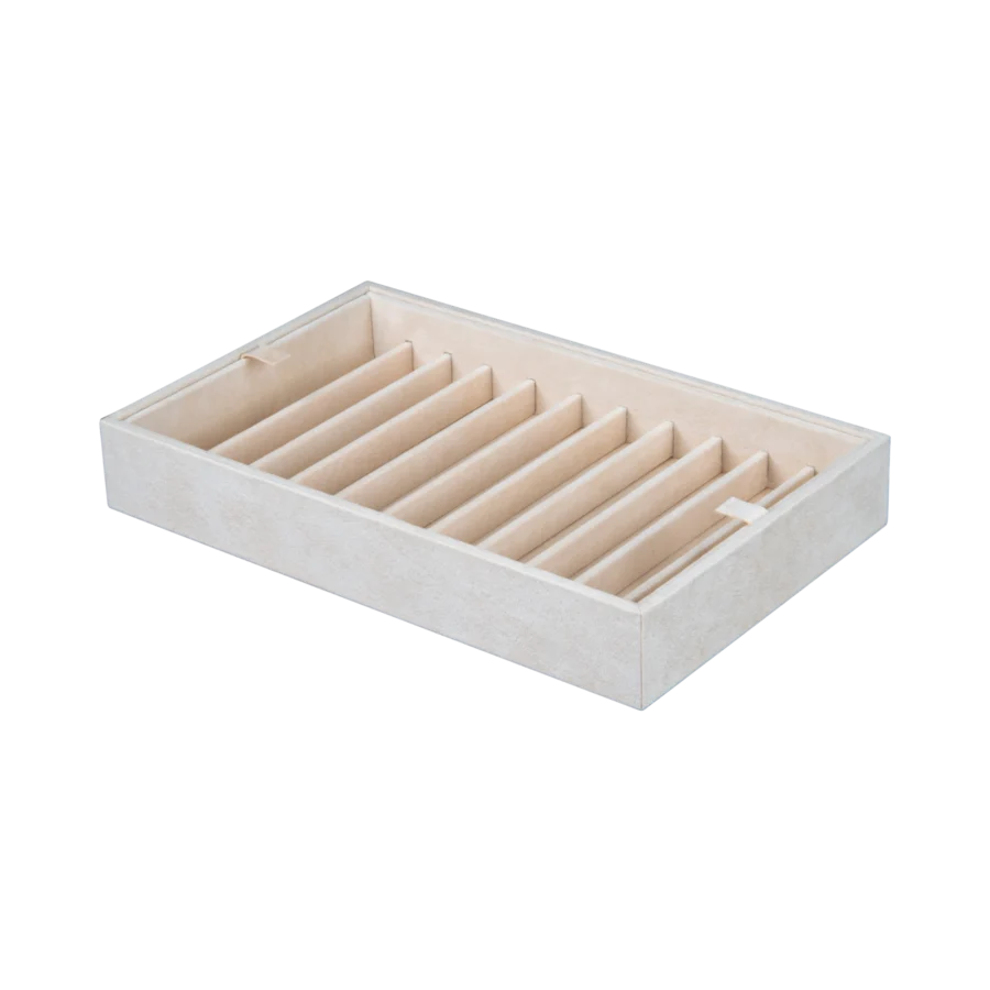 Additional velvet-lined tray for Ercolano jewelry boxes, handcrafted in Sorrento - large, pen tray, beige