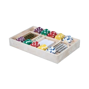 Additional velvet-lined tray for Ercolano jewelry boxes, handcrafted in Sorrento - large, poker tray, beige