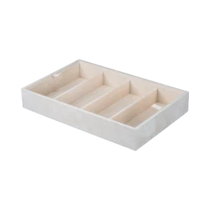 Additional velvet-lined tray for Ercolano jewelry boxes, handcrafted in Sorrento - large, sunglasses tray, beige