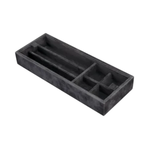 Additional velvet-lined tray for Ercolano jewelry boxes, handcrafted in Sorrento - medium, pen and cufflinks tray, black