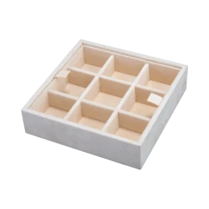 Additional velvet-lined tray for Ercolano jewelry boxes, handcrafted in Sorrento - small, cufflinks tray, beige