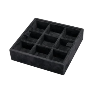 Additional velvet-lined tray for Ercolano jewelry boxes, handcrafted in Sorrento - small, cufflinks tray, black