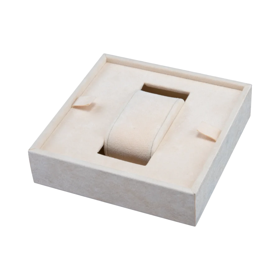 Additional velvet-lined tray for Ercolano jewelry boxes, handcrafted in Sorrento - small, watch tray, beige