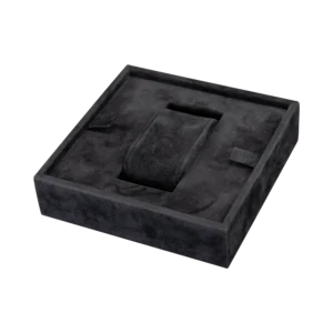 Additional velvet-lined tray for Ercolano jewelry boxes, handcrafted in Sorrento - small, watch tray, black