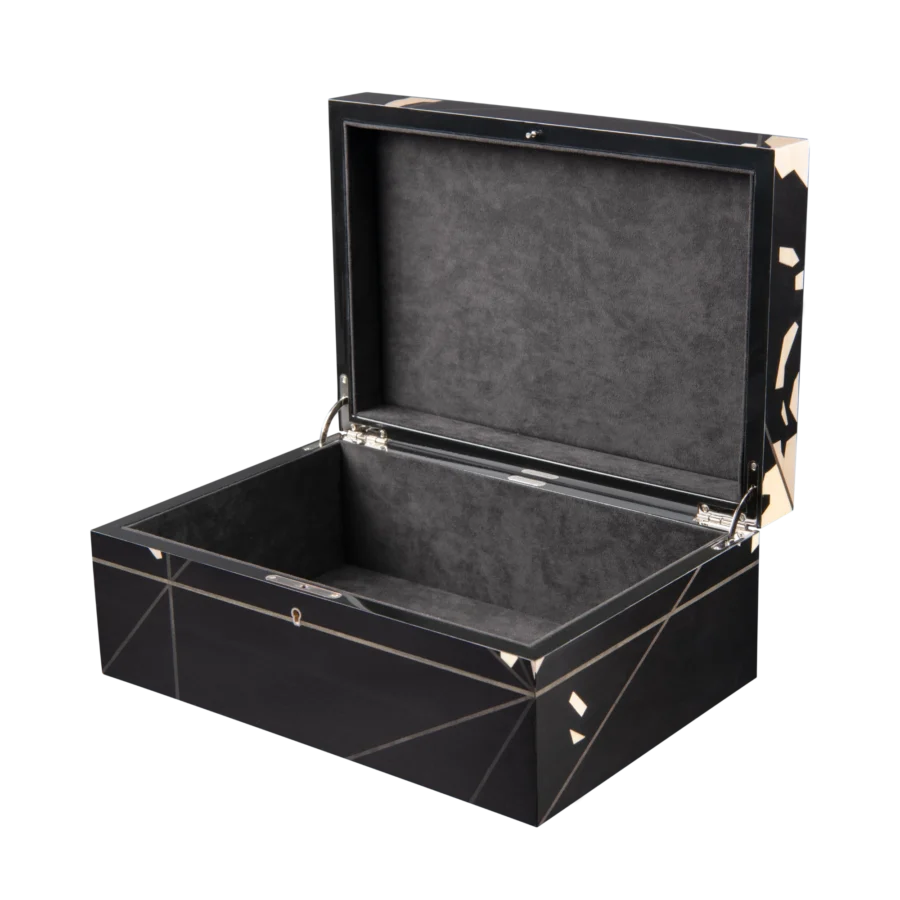 Columbus jewelry box, inlaid globe marquetry - large, jewelry storage