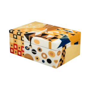 Klimt jewelry box, marquetry inspired by Gustav Klimt, handcrafted in Sorrento - large, closed