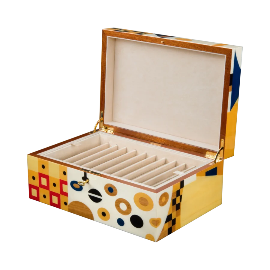 Klimt jewelry box, marquetry inspired by Gustav Klimt - large, pen tray