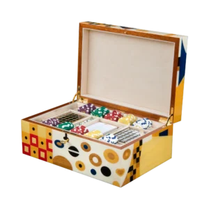 Klimt jewelry box, marquetry inspired by Gustav Klimt - large, poker tray