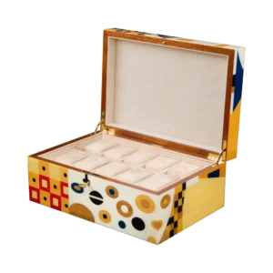 Klimt jewelry box, marquetry inspired by Gustav Klimt - large, watch tray