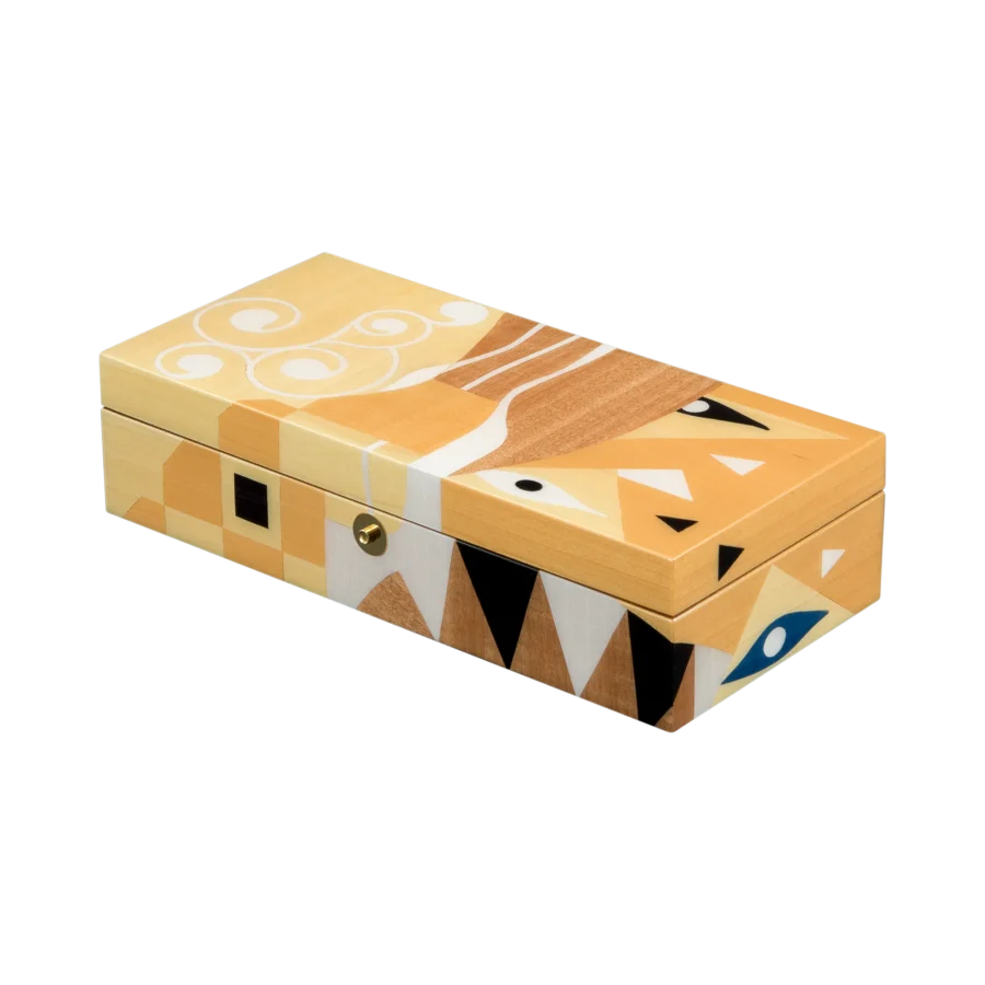 Klimt jewelry box, marquetry inspired by Gustav Klimt, handcrafted in Sorrento - medium, closed