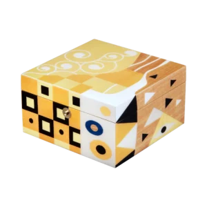 Klimt jewelry box, marquetry inspired by Gustav Klimt, handcrafted in Sorrento - small, closed