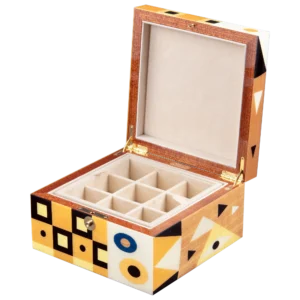 Klimt jewelry box, marquetry inspired by Gustav Klimt - small, cufflinks tray