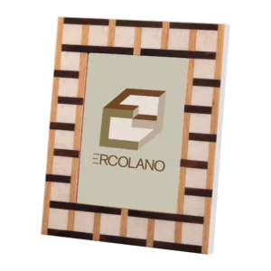 Sofia photo frame, warm marquetry border inlaid by hand in Sorrento