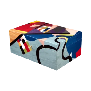Utopia jewelry box, dark-wood marquetry, handcrafted in Sorrento - large, closed