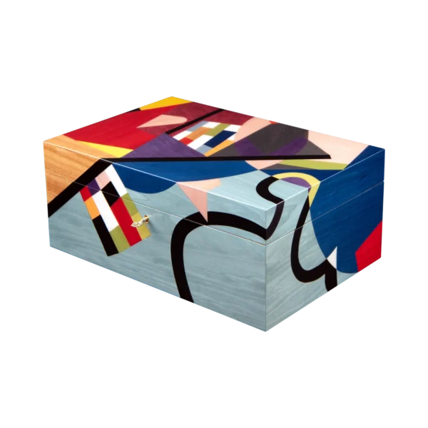 Utopia jewelry box, dark-wood marquetry, handcrafted in Sorrento - large, closed