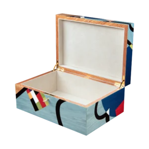Utopia jewelry box, dark-wood marquetry - large, jewelry storage