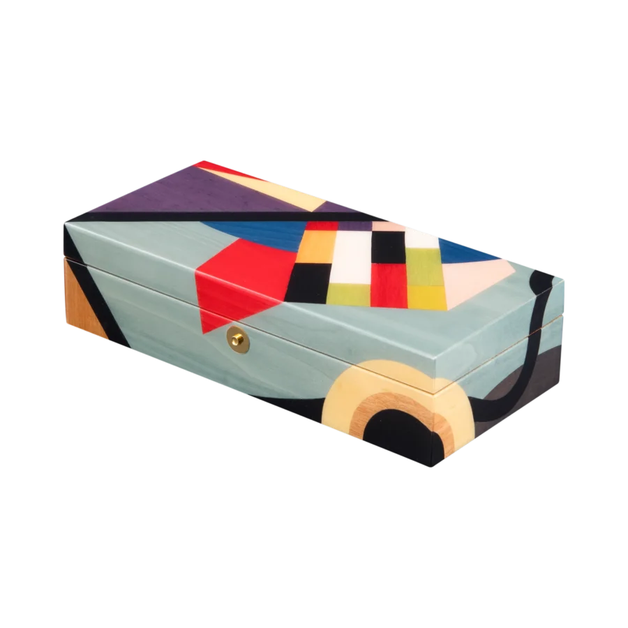 Utopia jewelry box, dark-wood marquetry, handcrafted in Sorrento - medium, closed
