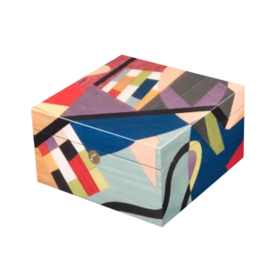 Utopia jewelry box, dark-wood marquetry, handcrafted in Sorrento - small, closed