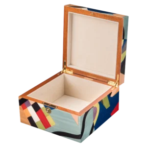 Utopia jewelry box, dark-wood marquetry - small, jewelry storage