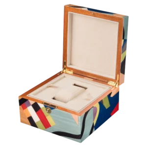 Utopia jewelry box, dark-wood marquetry - small, watch tray