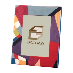 Utopia photo frame, dark-wood marquetry, handcrafted in Sorrento - front