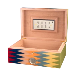 Zag cigar humidor open, interior compartment for cigars