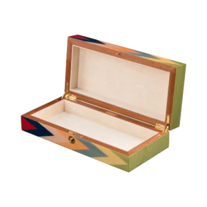 Zag jewelry box, multicolour zigzag marquetry - medium, jewelry storage